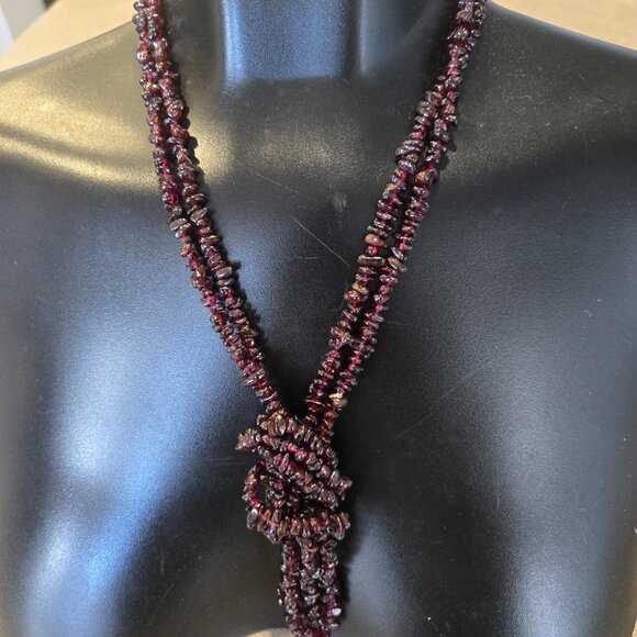 Women's Purple Beads Statement Necklace w/Donut Hole M-O-P Shell Pendant - Picture 7 of 14